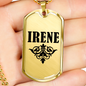 Irene v01a - 18k Gold Finished Luxury Dog Tag Necklace