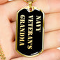 Navy Veteran's Grandma v2 - 18k Gold Finished Luxury Dog Tag Necklace