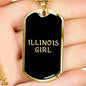 Illinois Girl v2 - 18k Gold Finished Luxury Dog Tag Necklace