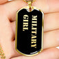 Military Girl v2 - 18k Gold Finished Luxury Dog Tag Necklace