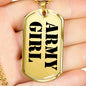 Army Girl - 18k Gold Finished Luxury Dog Tag Necklace