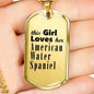 American Water Spaniel - 18k Gold Finished Luxury Dog Tag Necklace