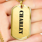 Charley - 18k Gold Finished Luxury Dog Tag Necklace
