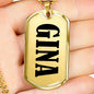Gina v01 - 18k Gold Finished Luxury Dog Tag Necklace