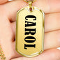 Carol v01 - 18k Gold Finished Luxury Dog Tag Necklace
