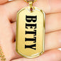 Betty v01 - 18k Gold Finished Luxury Dog Tag Necklace