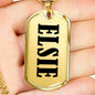 Elsie v01 - 18k Gold Finished Luxury Dog Tag Necklace