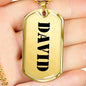 David v2 - 18k Gold Finished Luxury Dog Tag Necklace