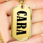 Cara v01 - 18k Gold Finished Luxury Dog Tag Necklace