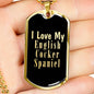 Love My English Cocker Spaniel v2 - 18k Gold Finished Luxury Dog Tag Necklace