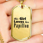 Papillon - 18k Gold Finished Luxury Dog Tag Necklace