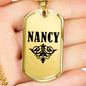 Nancy v01a - 18k Gold Finished Luxury Dog Tag Necklace