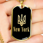 New York v2 - 18k Gold Finished Luxury Dog Tag Necklace
