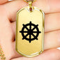 Dharma Wheel - 18k Gold Finished Luxury Dog Tag Necklace