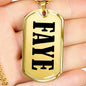 Faye v01 - 18k Gold Finished Luxury Dog Tag Necklace