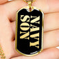 Navy Son v2 - 18k Gold Finished Luxury Dog Tag Necklace