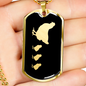 Mama Chicken With 3 Chicks v2 - 18k Gold Finished Luxury Dog Tag Necklace