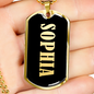 Sophia v02 - 18k Gold Finished Luxury Dog Tag Necklace