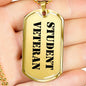 Student Veteran - 18k Gold Finished Luxury Dog Tag Necklace