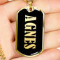 Agnes v02 - 18k Gold Finished Luxury Dog Tag Necklace