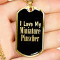 Love My Miniature Pinscher v2 - 18k Gold Finished Luxury Dog Tag Necklace