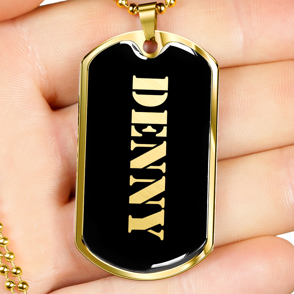 Denny v2 - 18k Gold Finished Luxury Dog Tag Necklace