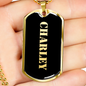 Charley v2 - 18k Gold Finished Luxury Dog Tag Necklace