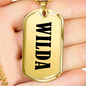 Wilda v01 - 18k Gold Finished Luxury Dog Tag Necklace
