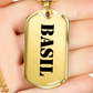 Basil - 18k Gold Finished Luxury Dog Tag Necklace