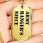Army Ranger's Niece - 18k Gold Finished Luxury Dog Tag Necklace
