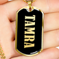 Tamra v02 - 18k Gold Finished Luxury Dog Tag Necklace