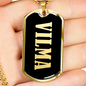 Vilma v02 - 18k Gold Finished Luxury Dog Tag Necklace