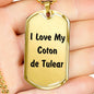 Love My Coton de Tulear v4 - 18k Gold Finished Luxury Dog Tag Necklace