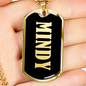 Mindy v02 - 18k Gold Finished Luxury Dog Tag Necklace