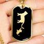Mama Cat With 1 Kitten v2 - 18k Gold Finished Luxury Dog Tag Necklace