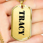 Tracy - 18k Gold Finished Luxury Dog Tag Necklace