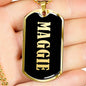 Maggie v02 - 18k Gold Finished Luxury Dog Tag Necklace