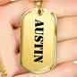 Austin - 18k Gold Finished Luxury Dog Tag Necklace