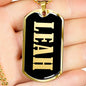 Leah v02 - 18k Gold Finished Luxury Dog Tag Necklace