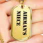 Airman's Niece - 18k Gold Finished Luxury Dog Tag Necklace