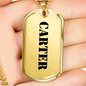 Carter - 18k Gold Finished Luxury Dog Tag Necklace
