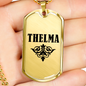 Thelma v01a - 18k Gold Finished Luxury Dog Tag Necklace