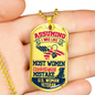 Woman Veteran - 18k Gold Finished Luxury Dog Tag Necklace
