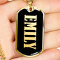 Emily v02 - 18k Gold Finished Luxury Dog Tag Necklace