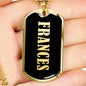 Frances v02 - 18k Gold Finished Luxury Dog Tag Necklace