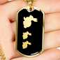 Mama Rabbit With 2 Kittens v2 - 18k Gold Finished Luxury Dog Tag Necklace