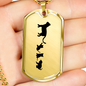 Mama Cat With 3 Kittens - 18k Gold Finished Luxury Dog Tag Necklace