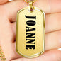 Joanne v01 - 18k Gold Finished Luxury Dog Tag Necklace