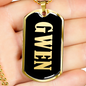 Gwen v02 - 18k Gold Finished Luxury Dog Tag Necklace