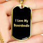 Love My Boxerdoodle v5 - 18k Gold Finished Luxury Dog Tag Necklace